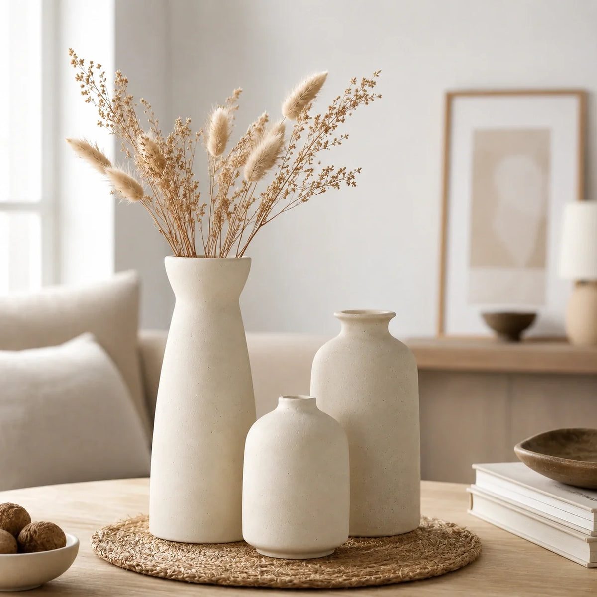 Conjunto de Vasos Maelle em Cerâmica com 3 Peças