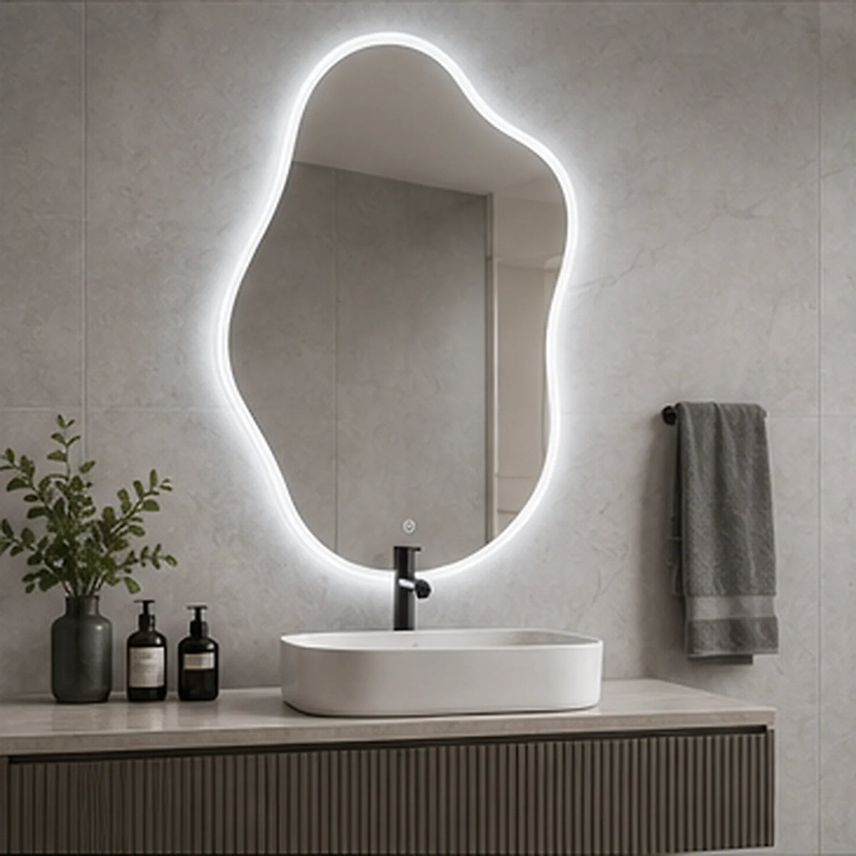 Espelho Orgânico Aura LED 3 Cores