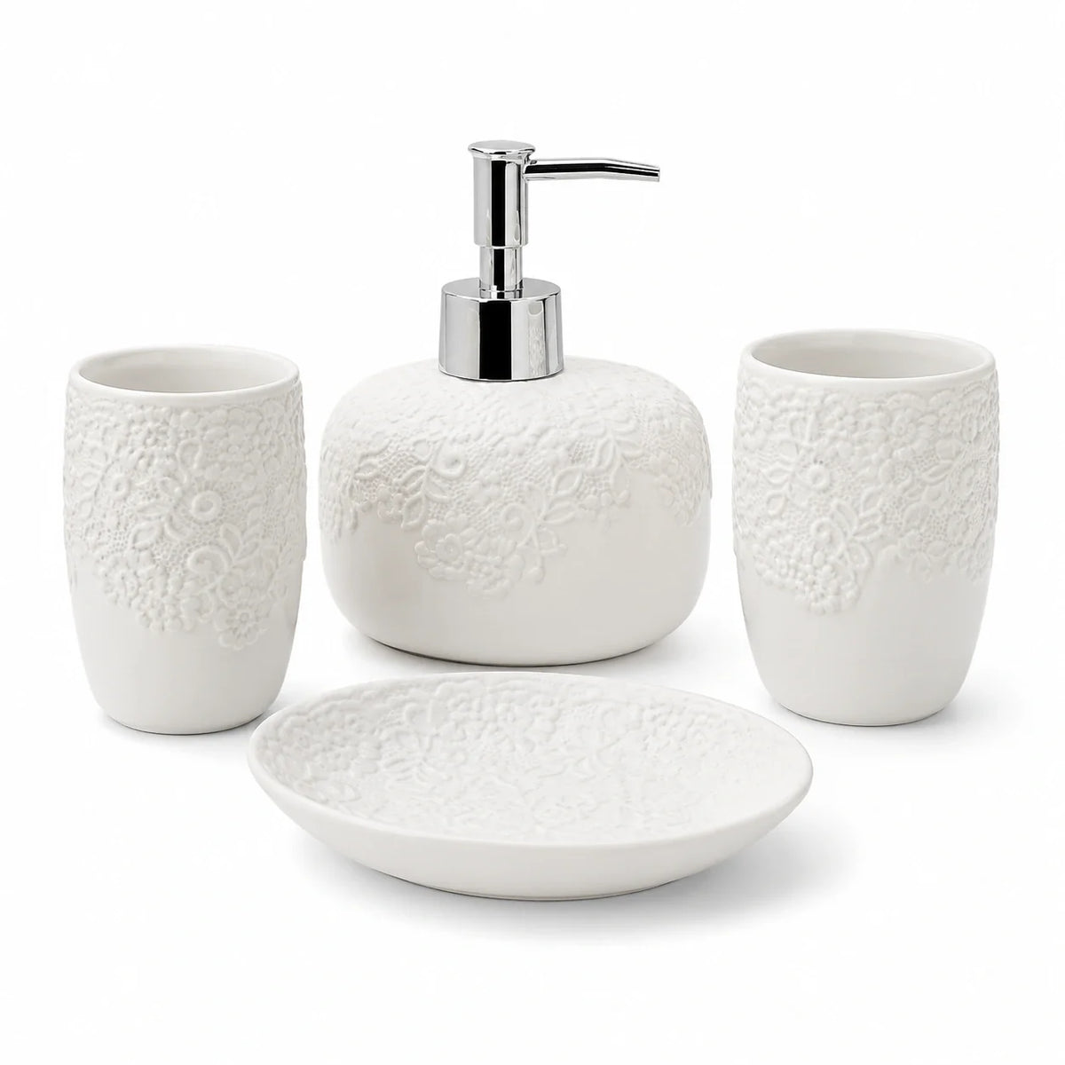 Kit Lavabo Éloise em Cerâmica – 4 Peças
