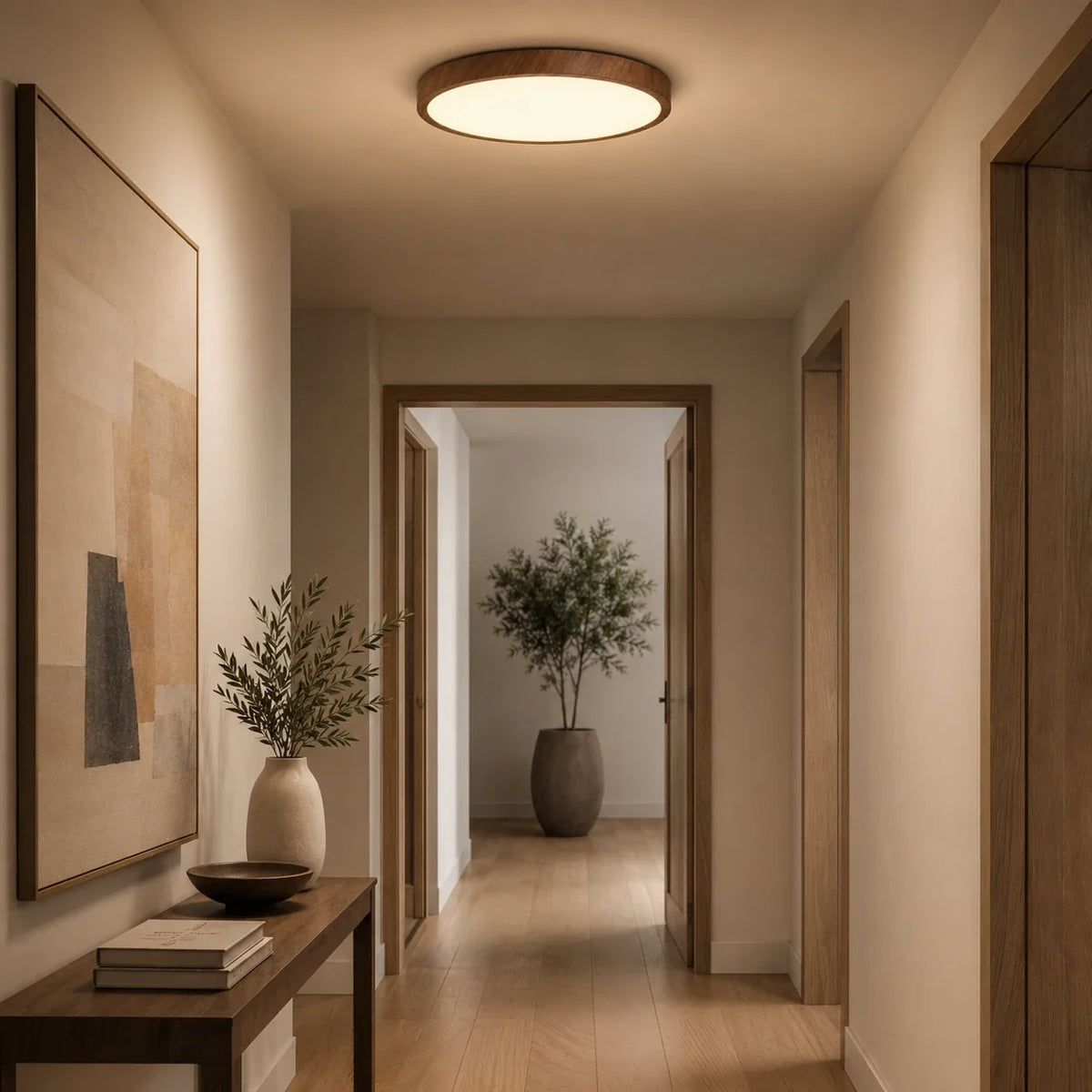 Plafon LED Liora 24W com Acabamento Nogueira